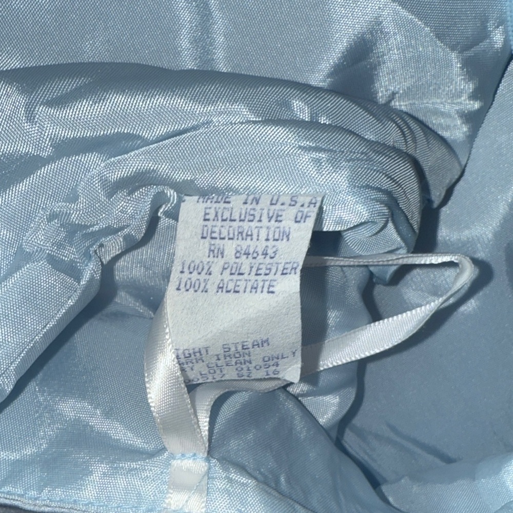 Vintage 1990s Too Neiman Marcus Light Blue Satin Two-Piece Set | Pristine - Picture 9 of 11